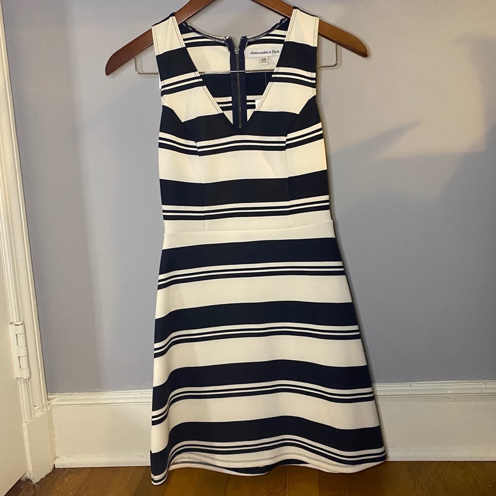 A&F Mini Dress Navy and White Stripes - NWT